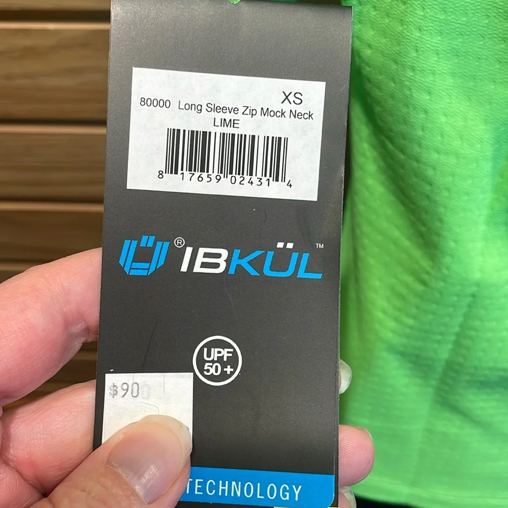 IBKUL Long Sleeve Zip Mock Neck, Size XS - Picture 3 of 3